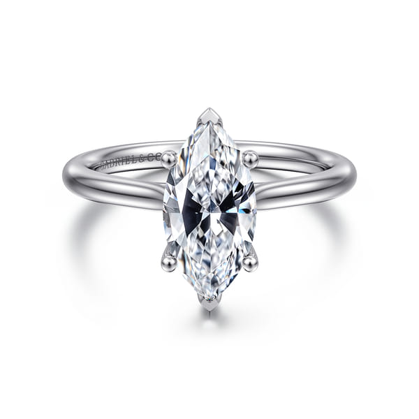 Platinum Marquise Shape Solitaire Diamond Engagement Ring