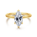 Azucena - 18K Yellow Gold Marquise Shape Solitaire Diamond Engagement Ring