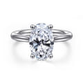 Azucena - Platinum Oval Solitaire Diamond Engagement Ring