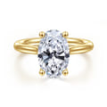 Azucena - 14K Yellow Gold Oval Solitaire Diamond Engagement Ring