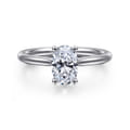 Azucena - Platinum Oval Solitaire Diamond Engagement Ring