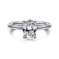 Azucena - 14K White Gold Oval Solitaire Diamond Engagement Ring