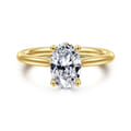 Azucena - 14K Yellow Gold Oval Solitaire Diamond Engagement Ring