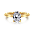 Azucena - 18K Yellow Gold Oval Solitaire Diamond Engagement Ring