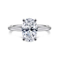 Azucena - 14K White Gold Oval Solitaire Diamond Engagement Ring