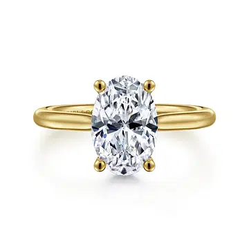 Azucena - 14K Yellow Gold Oval Solitaire Diamond Engagement Ring