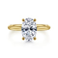 Azucena - 14K Yellow Gold Oval Solitaire Diamond Engagement Ring