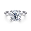 Azucena - 14K White Gold Round Solitaire Diamond Engagement Ring
