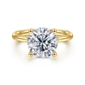 Azucena - 14K Yellow Gold Round Solitaire Diamond Engagement Ring