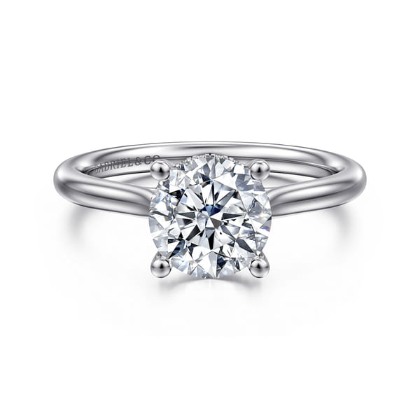 Platinum Round Solitaire Diamond Engagement Ring