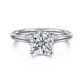Azucena - 18K White Gold Round Solitaire Diamond Engagement Ring