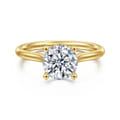 Azucena - 14K Yellow Gold Round Solitaire Diamond Engagement Ring