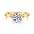 Azucena - 18K Yellow Gold Round Solitaire Diamond Engagement Ring