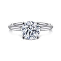 Azucena - 14K White Gold Round Solitaire Diamond Engagement Ring