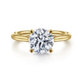Azucena - 14K Yellow Gold Round Solitaire Diamond Engagement Ring