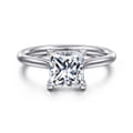 Azucena - 18K White Gold Princess Cut Solitaire Diamond Engagement Ring