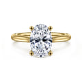 Bravo - 14K Yellow Gold Oval Solitaire Diamond Engagement Ring