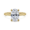 Ella - 14K Yellow Gold Oval Solitaire Diamond Engagement Ring