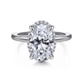 Bonnie - 14K White Gold Oval Hidden Halo Diamond Engagement Ring