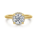 Bonnie - 14K Yellow Gold Round Hidden Halo Diamond Engagement Ring
