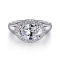 Fillipa - 14K White Gold Oval Double Halo Diamond Engagement Ring