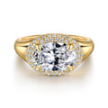 Fillipa - 14K Yellow Gold Oval Double Halo Diamond Engagement Ring