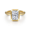 Linny - 14K Yellow Gold Radiant Cut Bezel Set Diamond Engagement Ring