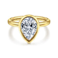 Linny - 14K Yellow Gold Pear Shape Bezel Set Diamond Engagement Ring