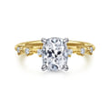 Joplin - 14K White-Yellow Gold Elongated Cushion Diamond Engagement Ring