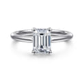 Anushka - 14K White Gold Emerald Cut Solitaire Diamond Engagement Ring