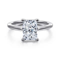 Anushka - 14K White Gold Radiant Cut Solitaire Diamond Engagement Ring