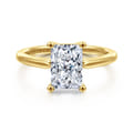 Anushka - 14K Yellow Gold Radiant Cut Solitaire Diamond Engagement Ring