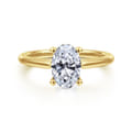 Anushka - 14K Yellow Gold Oval Solitaire Diamond Engagement Ring