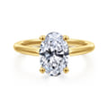 Anushka - 14K Yellow Gold Oval Solitaire Diamond Engagement Ring