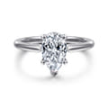 Anushka - 14K White Gold Pear Shape Solitaire Diamond Engagement Ring