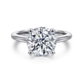 Anushka - 14K White Gold Round Solitaire Diamond Engagement Ring