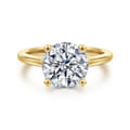 Anushka - 14K Yellow Gold Round Solitaire Diamond Engagement Ring