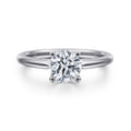 Anushka - 14K White Gold Round Solitaire Diamond Engagement Ring