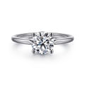 Anushka - 14K White Gold Round Solitaire Diamond Engagement Ring