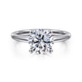 Anushka - 14K White Gold Round Solitaire Diamond Engagement Ring