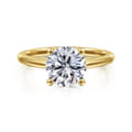 Anushka - 14K Yellow Gold Round Solitaire Diamond Engagement Ring