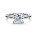 Anushka - 14K White Gold Princess Cut Solitaire Diamond Engagement Ring