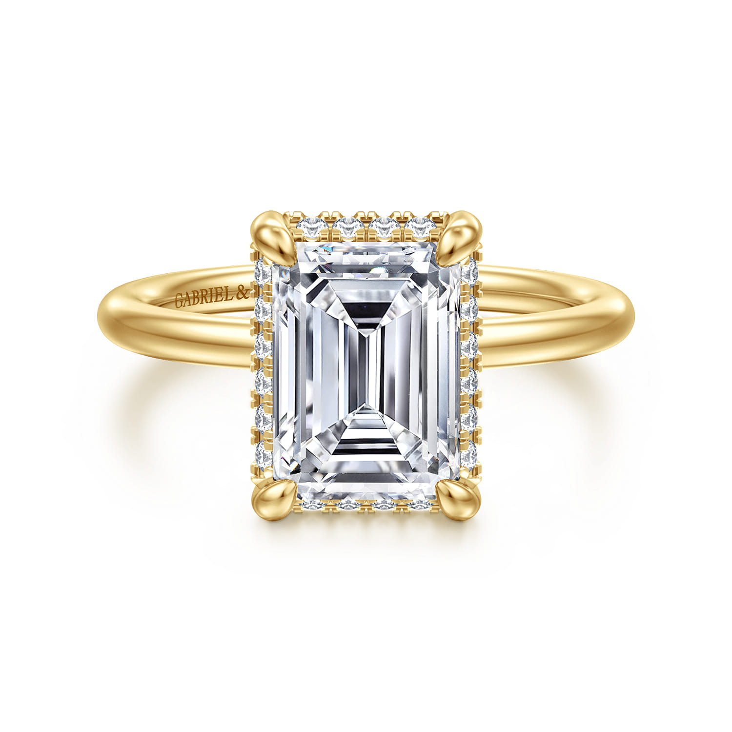 Hidden Halo Diamond Engagement Ring