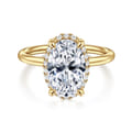 Seattle - 14K Yellow Gold Oval Hidden Halo Diamond Engagement Ring