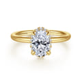 Seattle - 14K Yellow Gold Oval Hidden Halo Diamond Engagement Ring