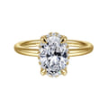 Seattle - 14K Yellow Gold Oval Hidden Halo Diamond Engagement Ring