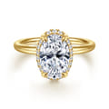 Seattle - 14K Yellow Gold Oval Hidden Halo Diamond Engagement Ring