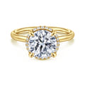Seattle - 14K Yellow Gold Round Hidden Halo Diamond Engagement Ring