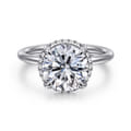 Seattle - 14K White Gold Round Hidden Halo Diamond Engagement Ring