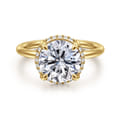 Seattle - 14K Yellow Gold Round Hidden Halo Diamond Engagement Ring